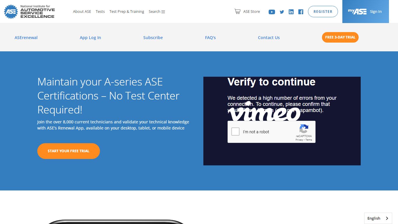 Aserenewal Landing - Automotive Service Excellence